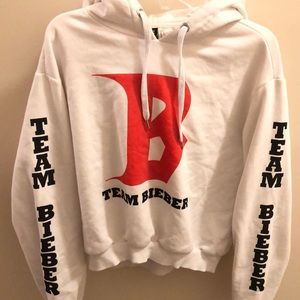 Justin Bieber cropped hoodie